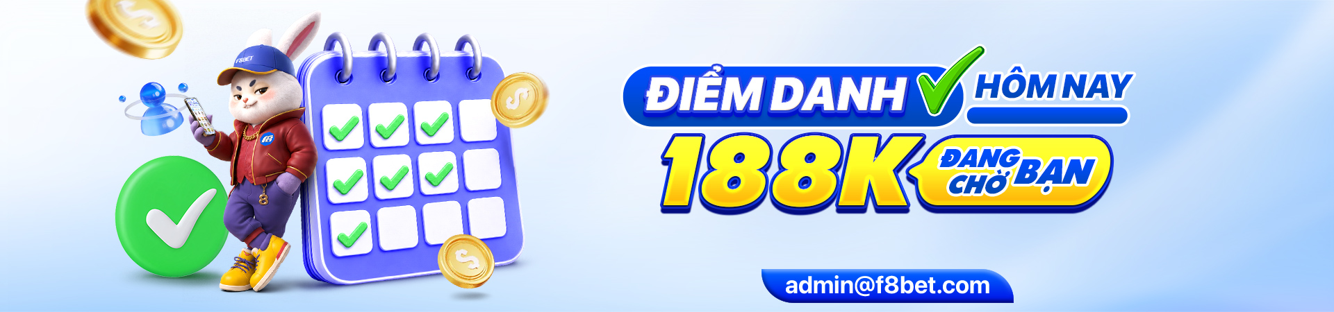 điểm danh hôm nay nhận ngay 188k tại f8bet